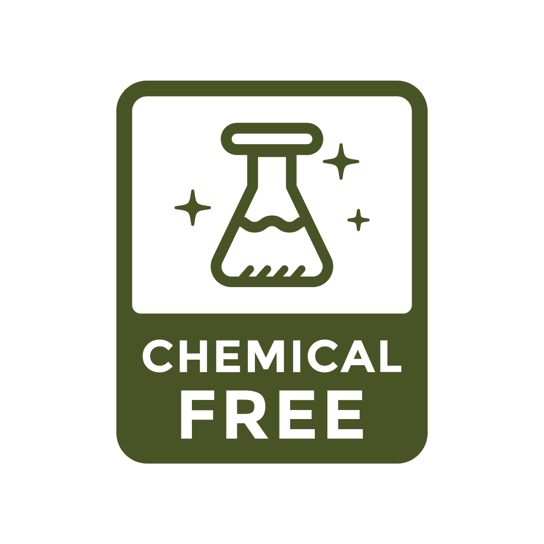chemical free icon showing a beaker with liquid inside